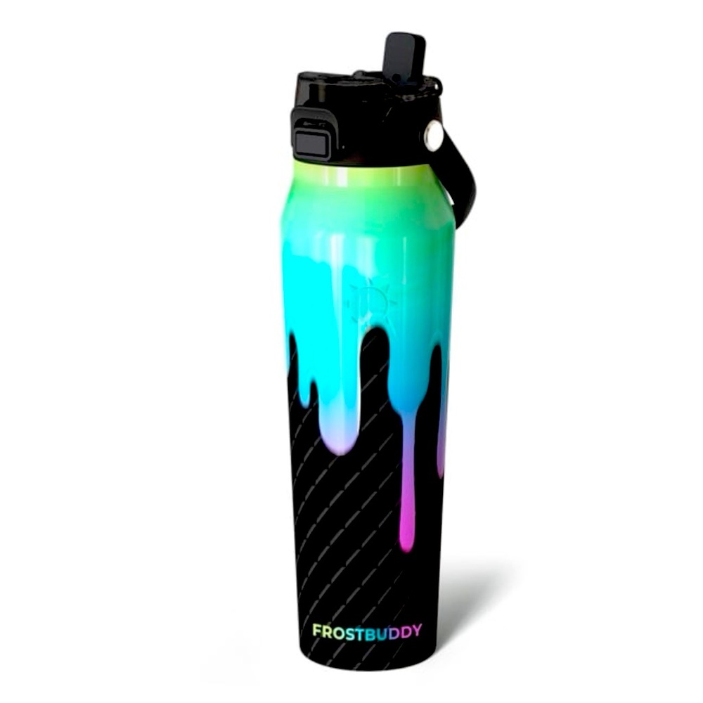 FrostBuddy Cosmic Drip Bottle Buddy 24oz Tumbler EUC w/ Box! Ice Cream Drip cup
